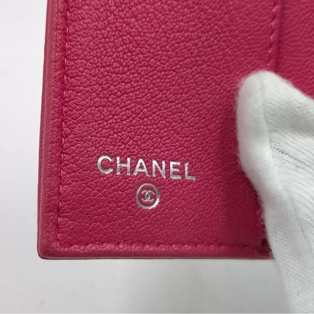 Chanel 3-F Lucky Umbrella Compact Leather Wallet Pink - Picture 5 of 9